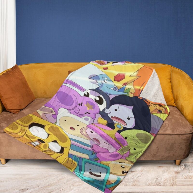 Adventure Time Cartoon Network 1 Fan Gift Adventure Time Cartoon Network Gift For Fan Comfy Sofa Throw Blanket Gift 2