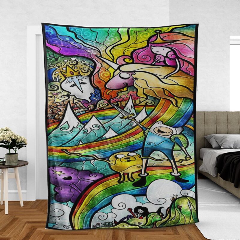 Adventure Time Cartoon Network Gift For Fan Comfy Sofa Throw Blanket Gift