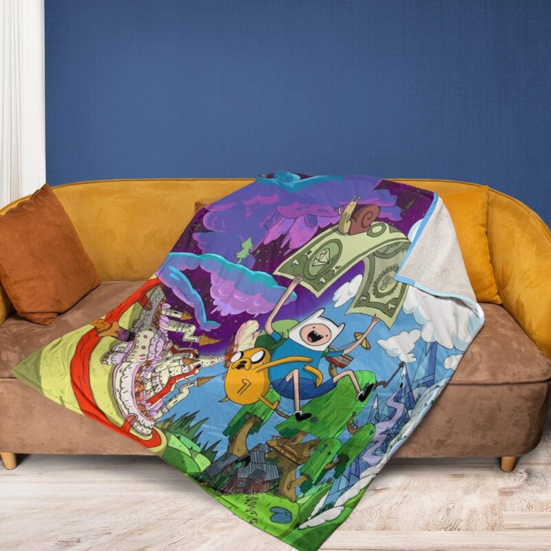 Adventure Time Cartoon Network 11 Fan Gift Adventure Time Cartoon Network Gift For Fan Comfy Sofa Throw Blanket Gift 2