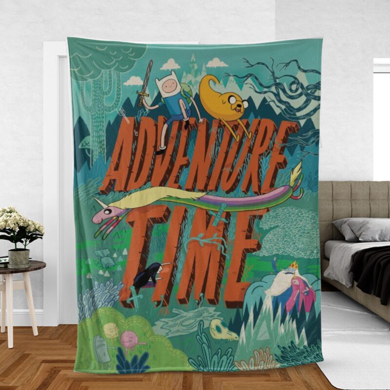 Adventure Time Cartoon Network Gift For Fan Comfy Sofa Throw Blanket Gift
