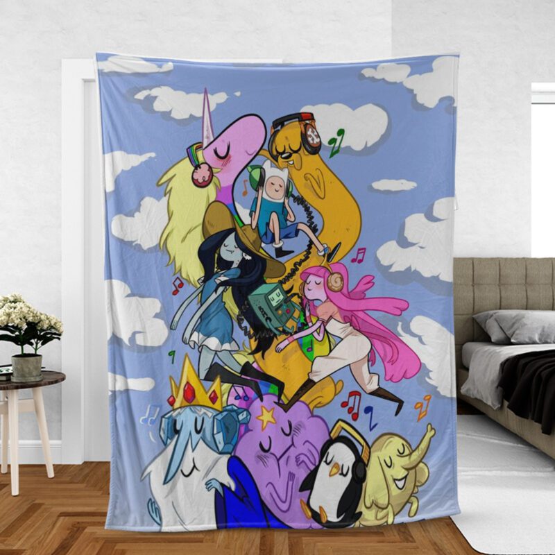 Adventure Time Cartoon Network Gift For Fan Comfy Sofa Throw Blanket Gift