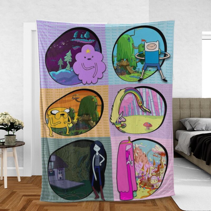Adventure Time Cartoon Network Gift For Fan Comfy Sofa Throw Blanket Gift