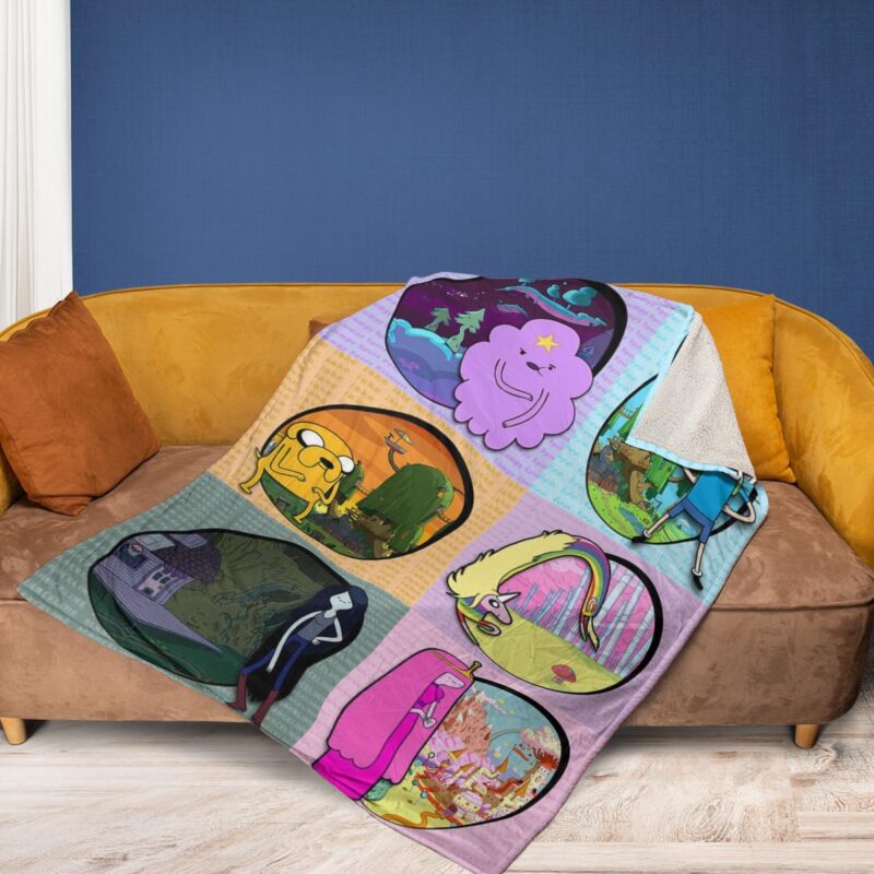 Adventure Time Cartoon Network 7 Fan Gift Adventure Time Cartoon Network Gift For Fan Comfy Sofa Throw Blanket Gift 2