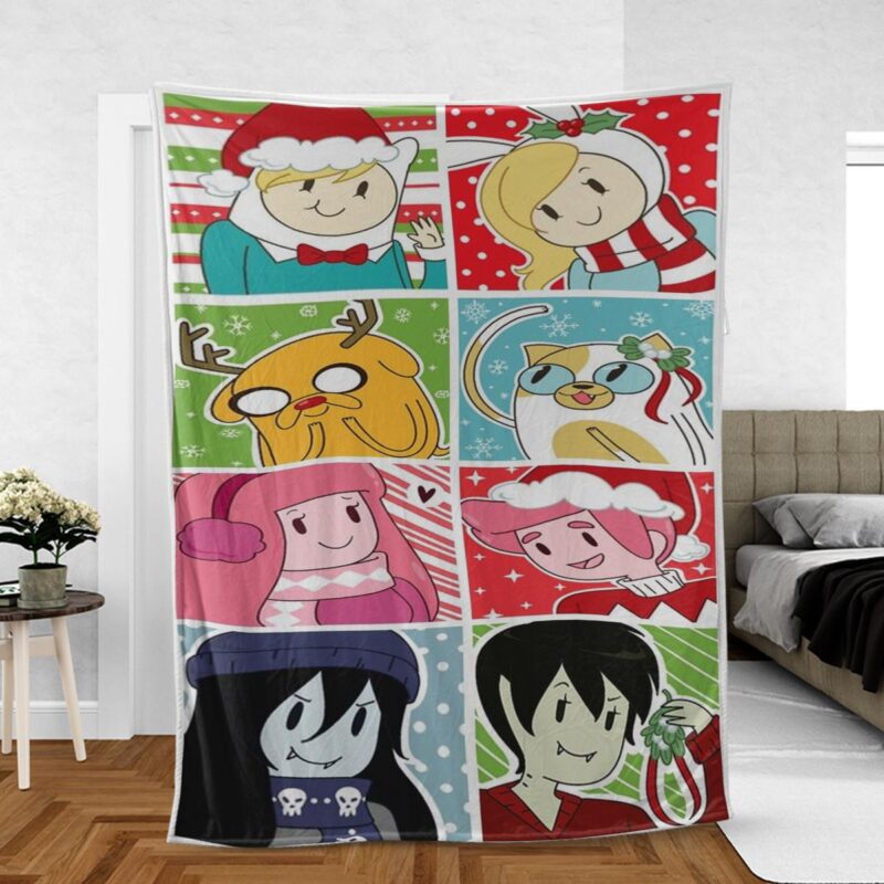 Adventure Time Cartoon Network Gift For Fan Comfy Sofa Throw Blanket Gift
