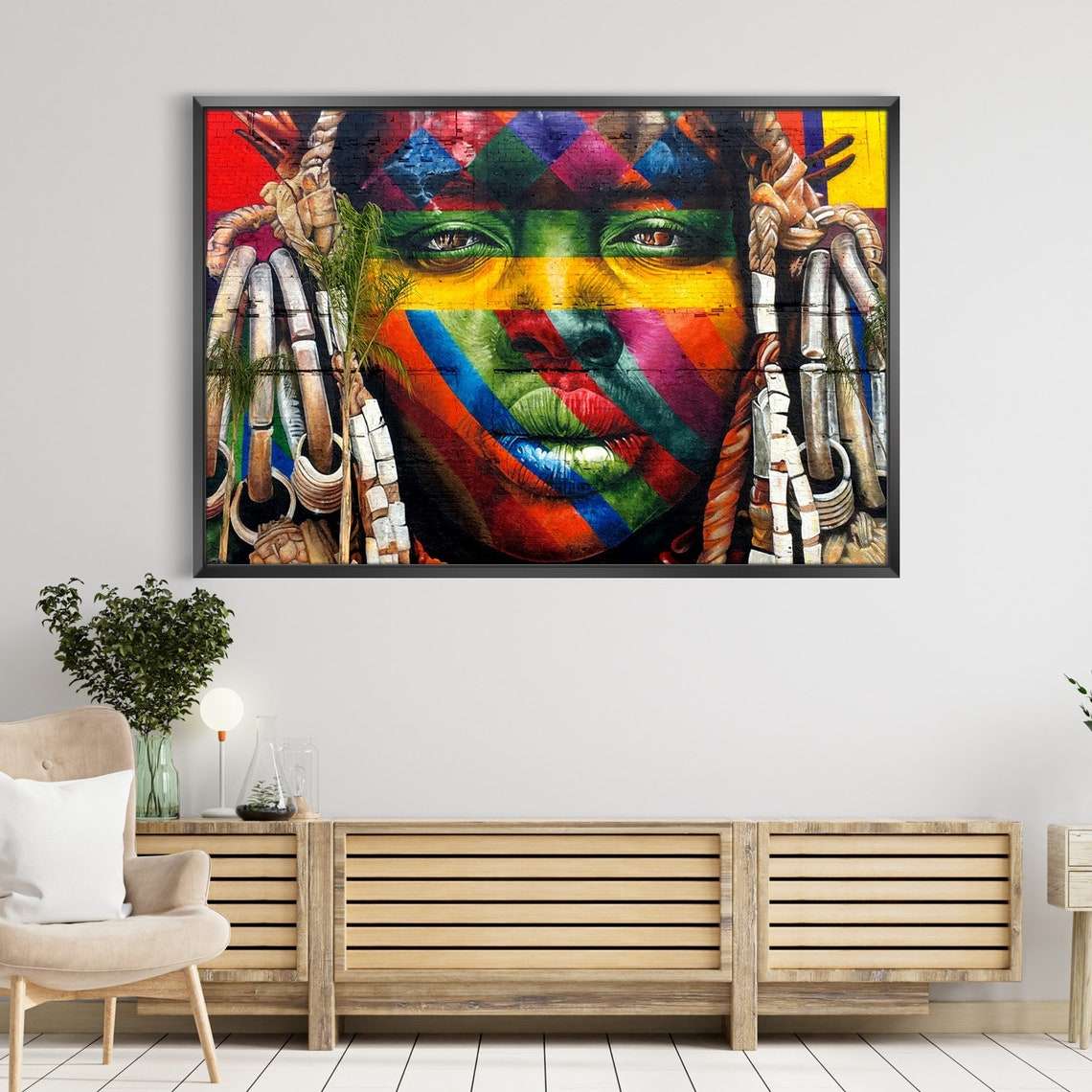 African Graffiti Eduardo Kobra Famous Print Wall Art Canvas – Let the ...