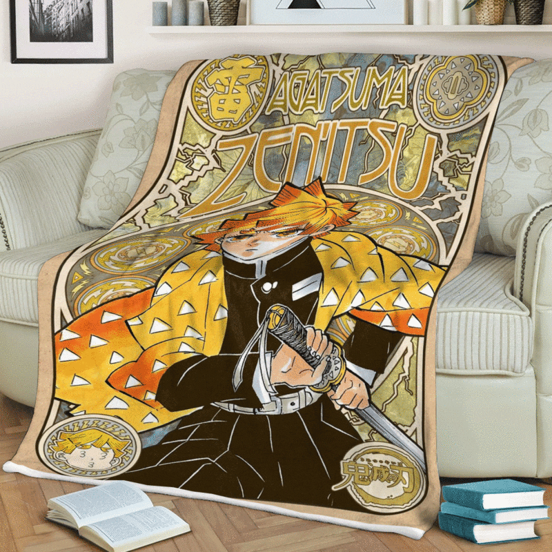 Agatsuma Zenitsu Gift For Fan Comfy Sofa Throw Blanket Gift