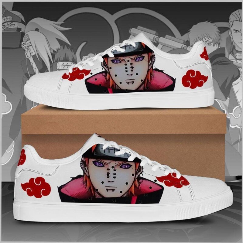 Akatsuki Nagato Pain Naruto Low Top Leather Skate Shoes