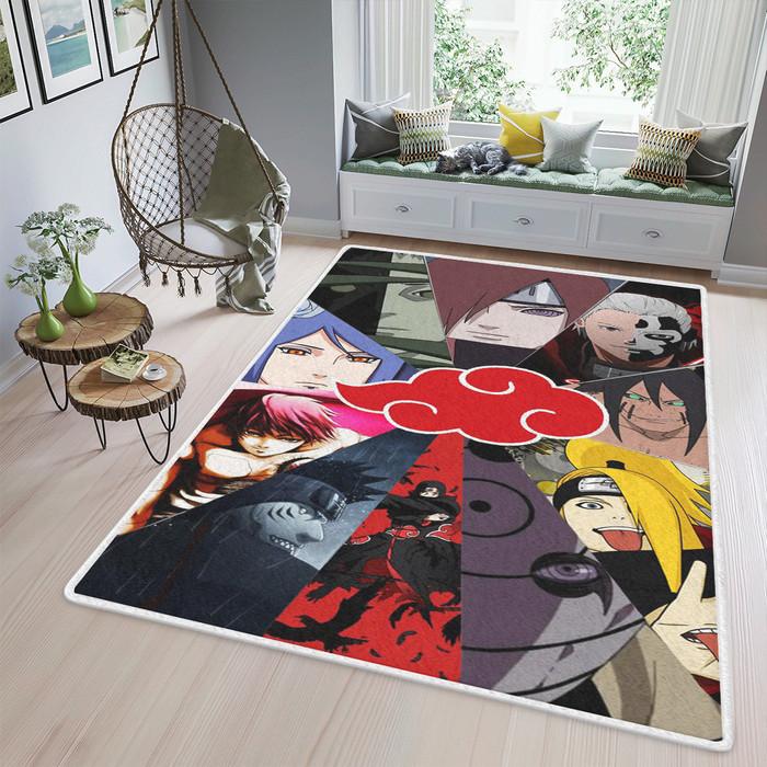 Akatsuki Naruto Anime Area Rug Living Room, Akatsuki Naruto Anime Rug ...