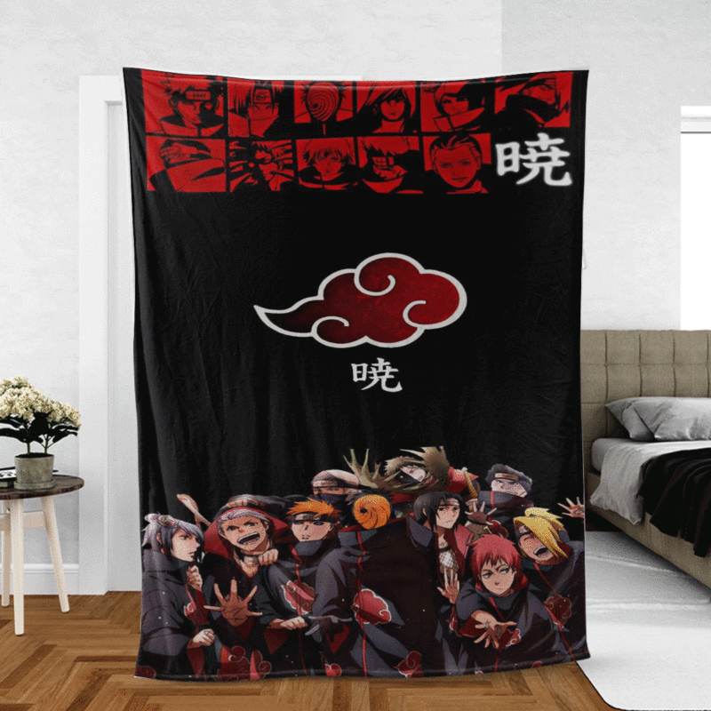 Akatsuki Naruto Shippudeni Anime Gift Lover Comfy Sofa Throw Blanket Gift