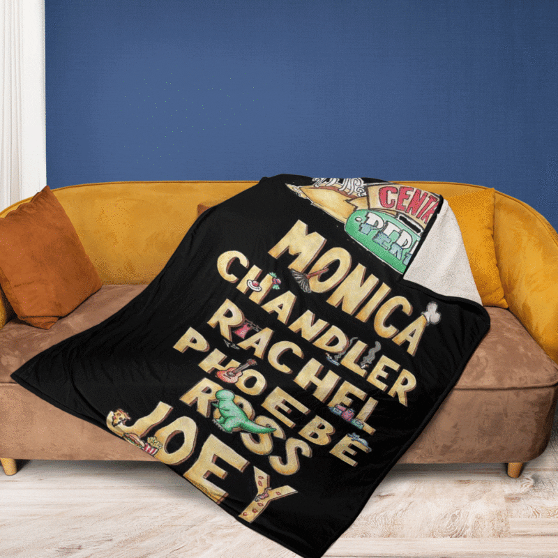 All Characters Friends Central Perk TV Show Trendy Art Ver3 Gift Lover Friends Gift For Fan Comfy Sofa Throw Blanket Gift 2