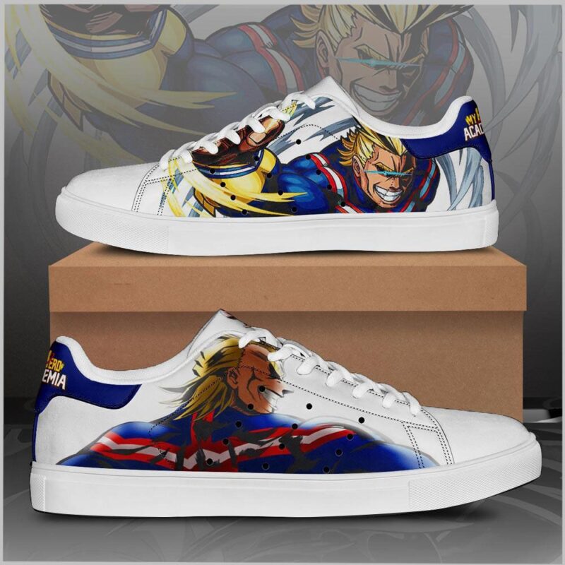 All Might My Hero Academia Low Top Leather Skate Shoes