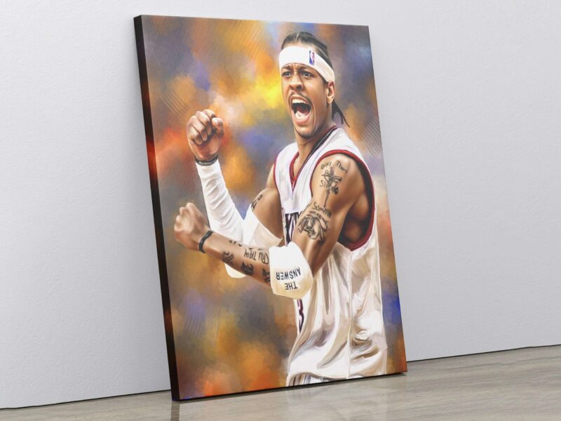 Allen Iverson Canvas Wall Art Philadelphia 76Ers Poster Canvas Print Basketball Poster Basketball Art Decor Gift For Him Boys Room