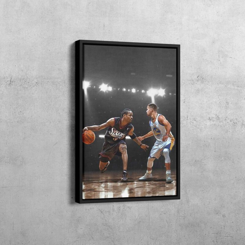 Allen Iverson vs. Stephen Curry Basketball Artwork