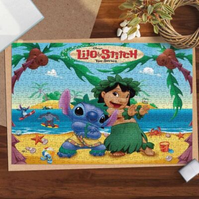 Aloha Stitch And Lilo Disney The Series Hawaii Floral Gifts Lover Jigsaw Puzzle Game