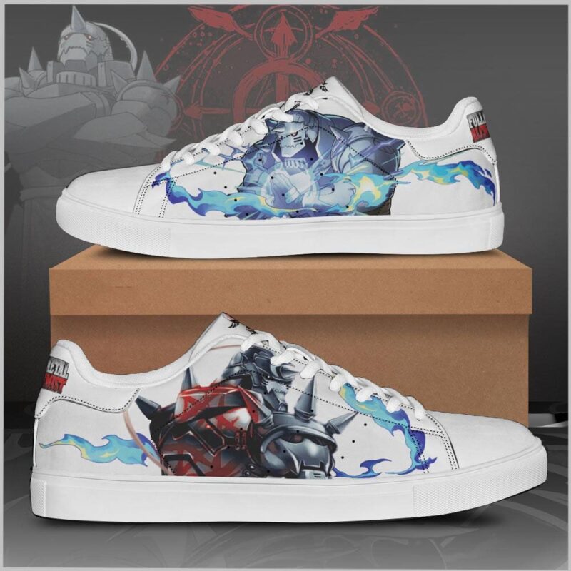 Alphonse Elric Fullmetal Alchemist Low Top Leather Skate Shoes