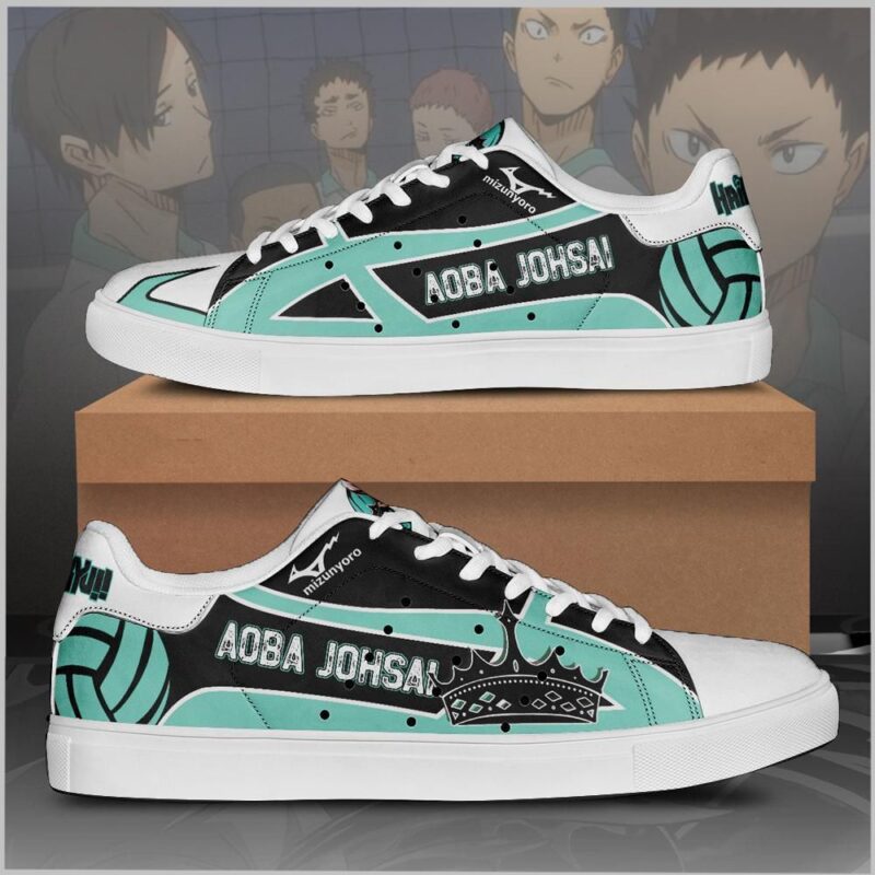 Aoba Johsai High Haikyuu Low Top Leather Skate Shoes