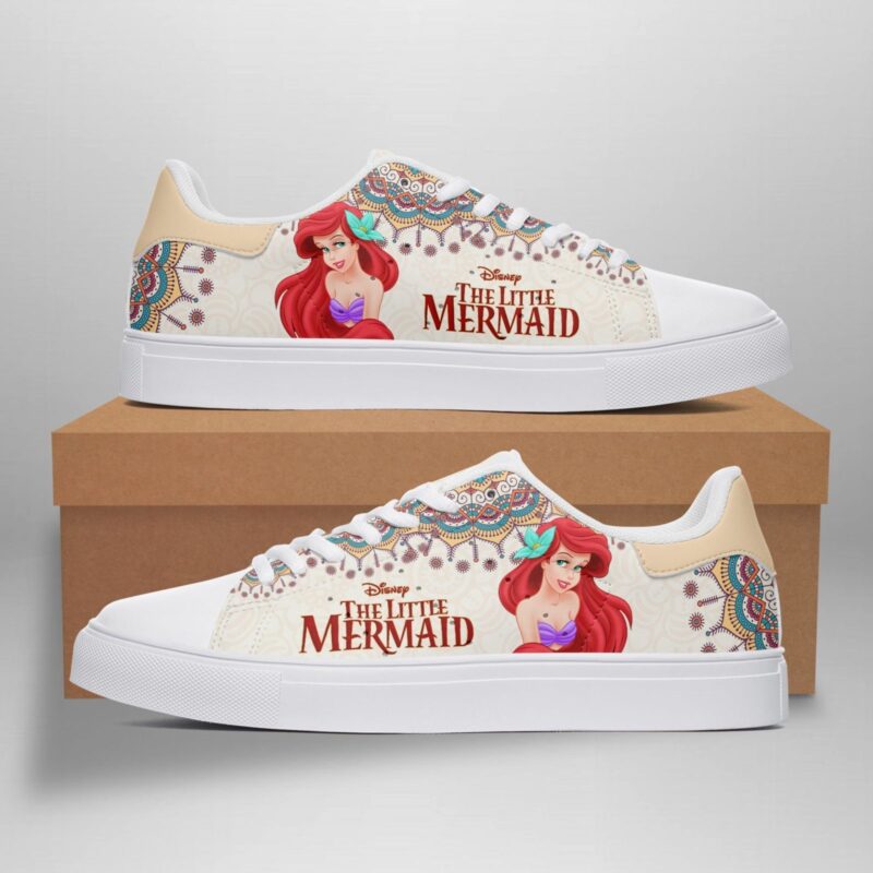 Ariel Disney The Little Mermaid Low Top Leather Skate Shoes