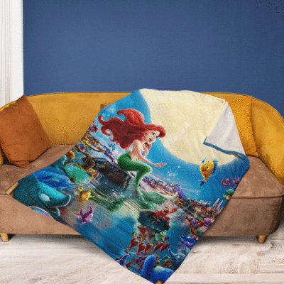 Ariel The Little Mermaid Disney Princess Christmas Gifts Lover,Ariel Gift For Fans Comfy Sofa Throw Blanket Gift 1 Ariel Gift For Fans Comfy Sofa Throw Blanket Gift