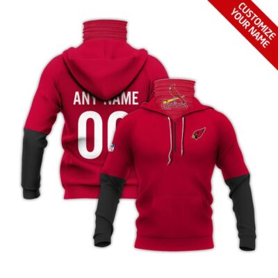 Arizona Cardinals #00 Nfl Team Red Jersey Style Custom Number Name For Arizona Cardinals Fans Gaiter Hoodie GH0193