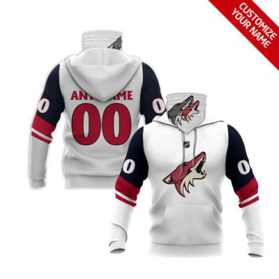 Arizona Coyotes Nhl Ice Hockey Team Logo White Jersey Style Custom Number Name For Coyotes Fans Gaiter Hoodie GH0338