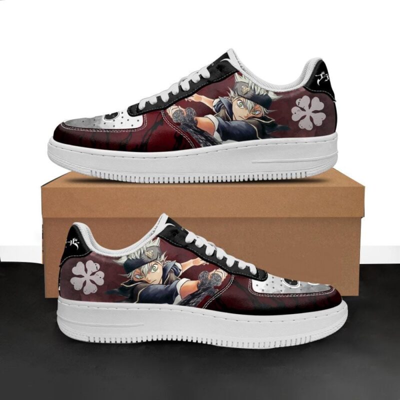 Asta Sneakers Black Bull Knight Black Clover Anime Shoes Air Force 1 Sneakers