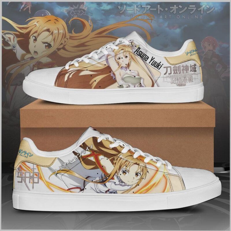 Asuna Sword Art Online Low Top Leather Skate Shoes