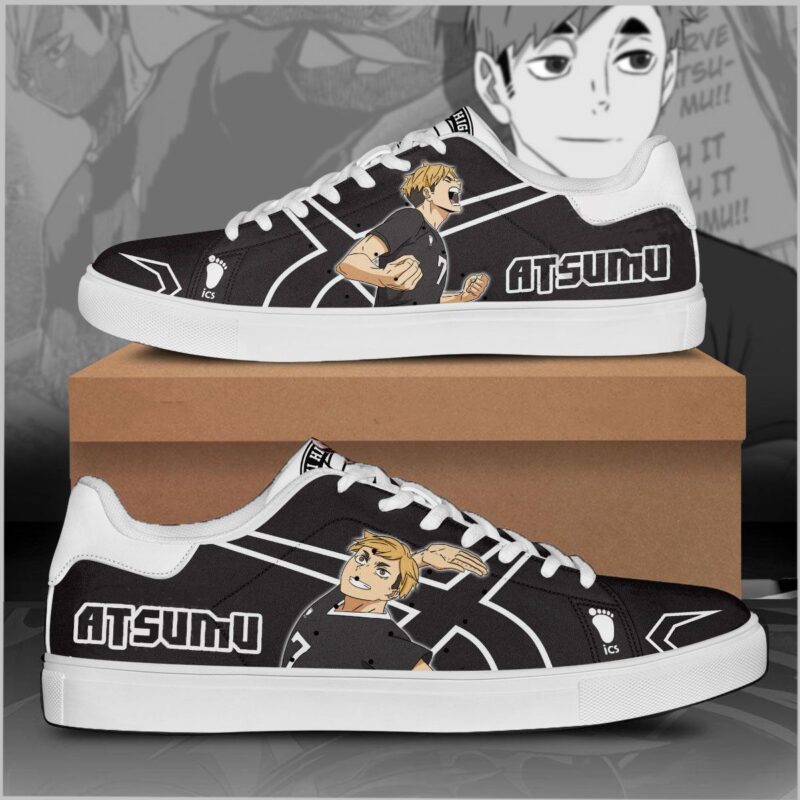 Atsumu Miya Custom Haikyuu Low Top Leather Skate Shoes