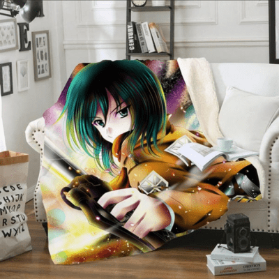 Attack On Titan Anime 6 Fleece Blanket, Anime Gift Lover Comfy Sofa Throw Blanket