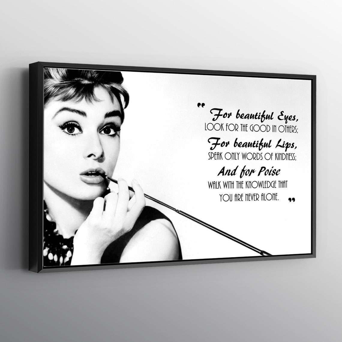 Audrey Hepburn Breakfast At Tiffanys Quotes Print Wall Art Canvas