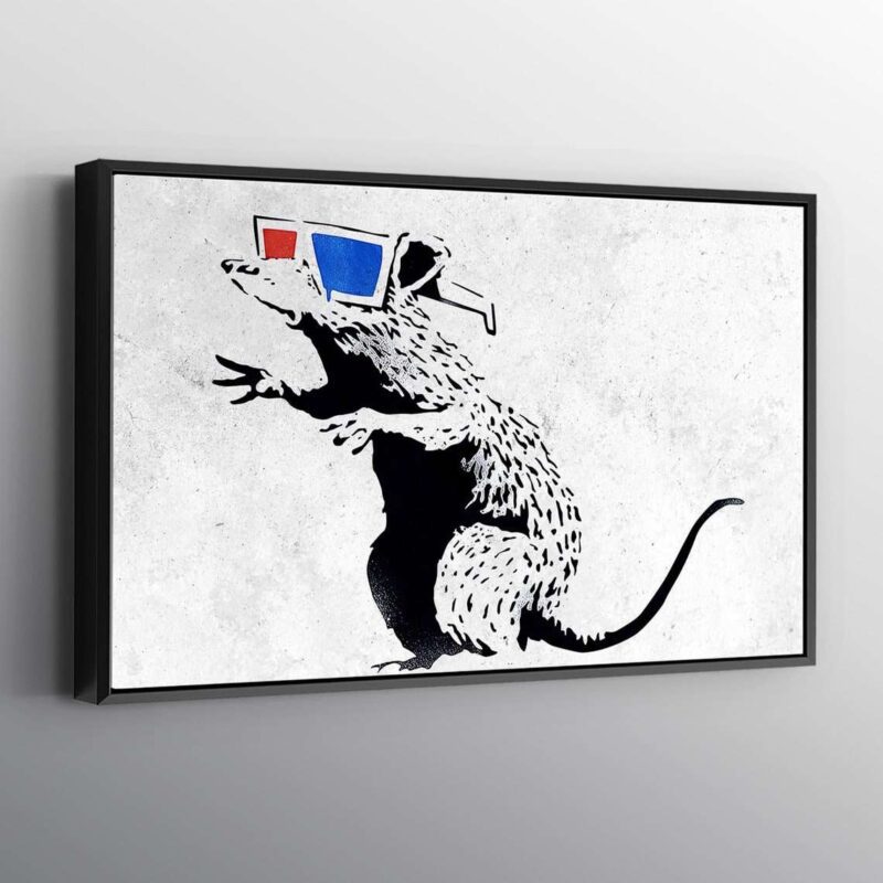 Banksy 3D Rat Print Wall Art Canvas