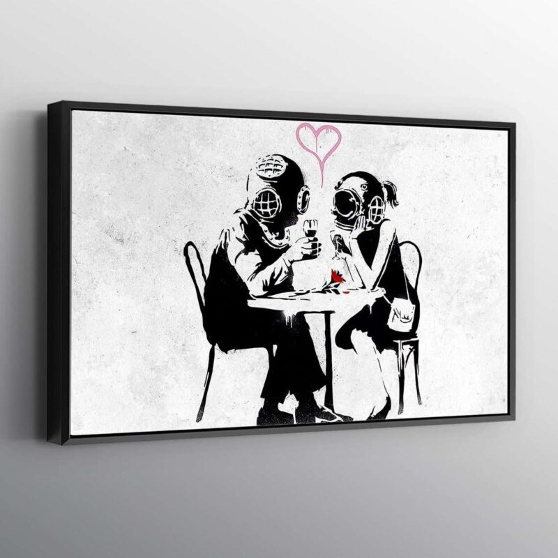 Banksy Diver Love Print Wall Art Canvas