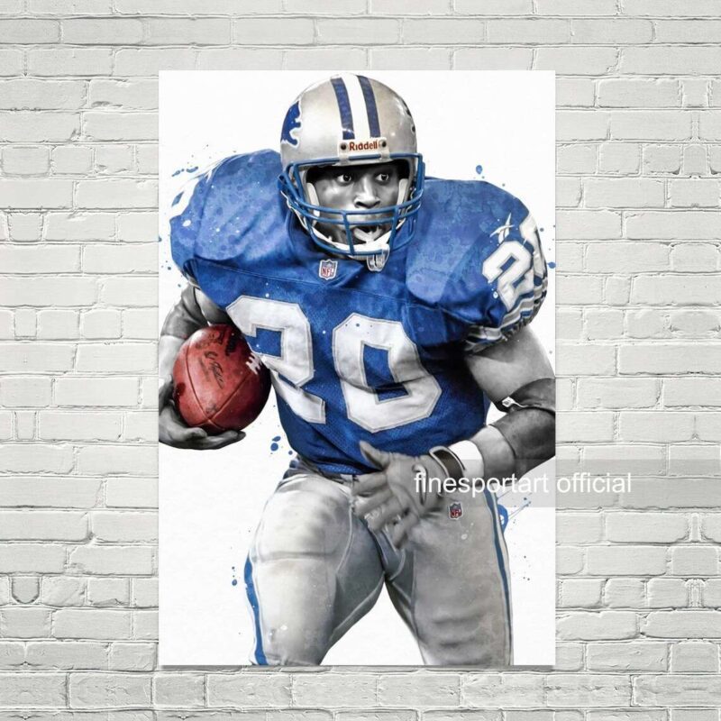 Barry Sanders Detroit Lions Poster