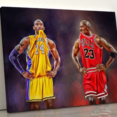 Basketball Canvas Michael Jordan Kobe Bryant Canvas Wall Art Kobe Poster Athlete Sports Art Christmas Gift For Gym Kids Room Office