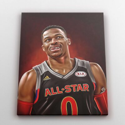 Basketball Canvas Russell Westbrook Poster Print Basketball Gifts Washington Wizards Fan Boys Room NBA Wall Decor Wall Art 1 scaled