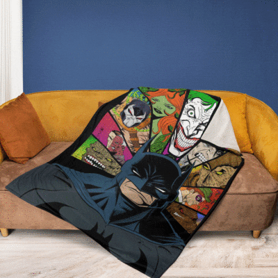 Batman And Villains DC Comisc Christmas Batman Dark Gift For Fan Comfy Sofa Throw Blanket Gift 2