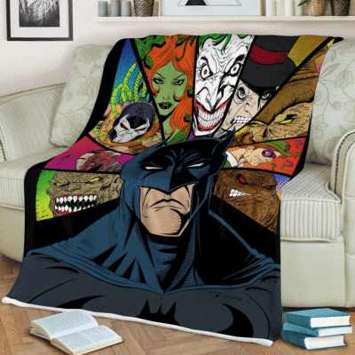 Batman And Villains DC Comisc Christmas, Batman Dark Gift For Fan Comfy Sofa Throw Blanket Gift