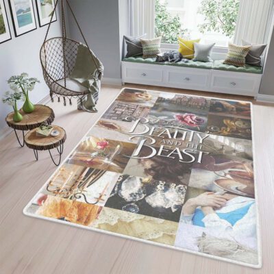 Beauty And The Beast Disney Fan Gift Area Rug Living Room 2, Beauty And The Beast Beatiful Art Rug Floor Decor