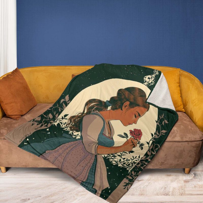 Beauty And The Beast Art Comfy Sofa Throw Blanket Gift