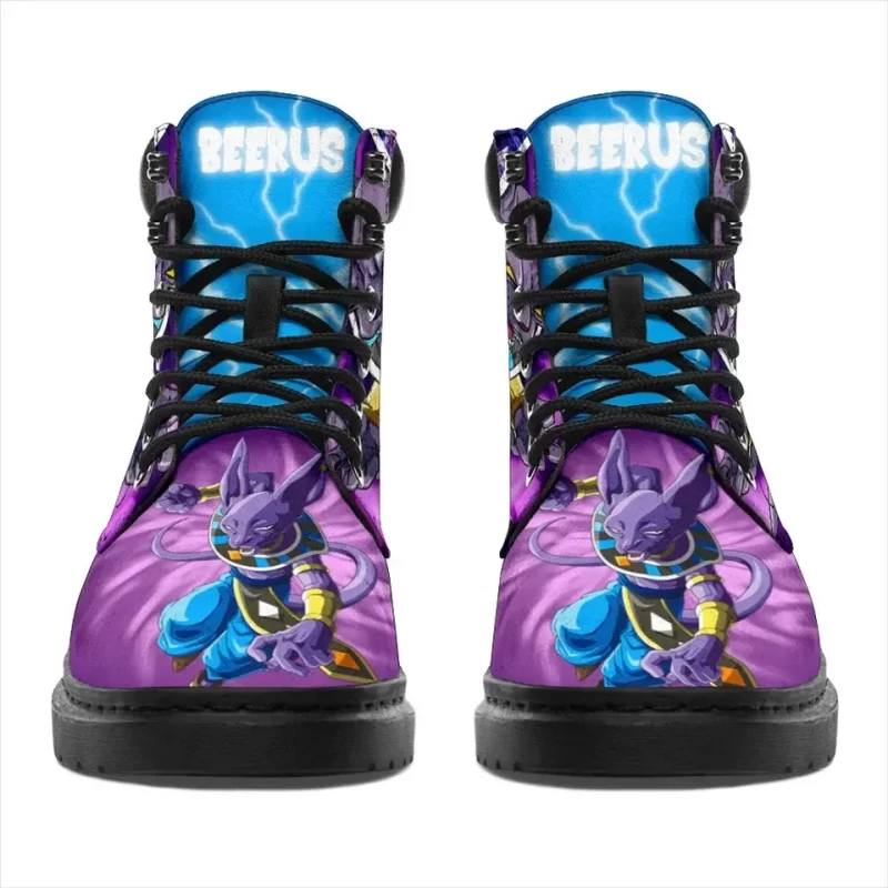 Beerus Dragon Ball Boots Shoes Custom Anime Working Boots Leather Boots Timber Motorcycle Boots 2
