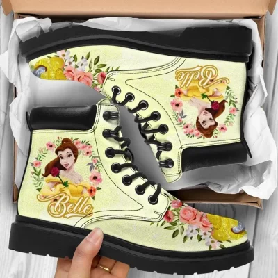 Belle Princess Boots Shoes Disney Beauty And The Beast, Working Boots Leather Boots Timber Motorcycle Boots