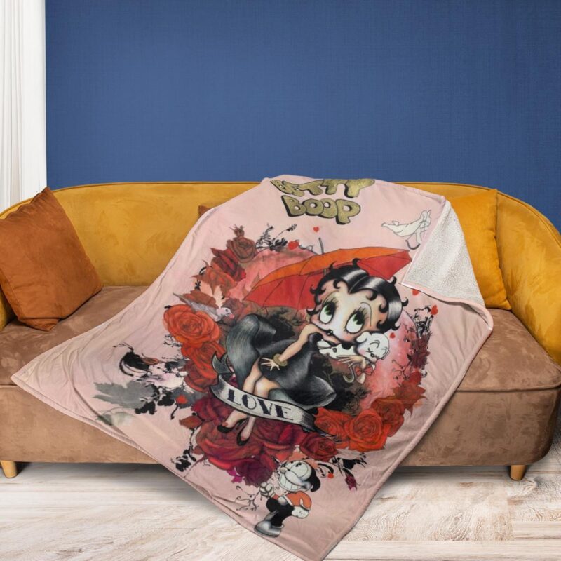 Betty Boop Lover Gift For Fan Comfy Sofa Throw Blanket Gift