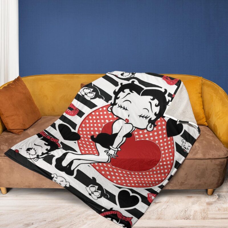 Betty Boop Lover Gift For Fan Comfy Sofa Throw Blanket Gift