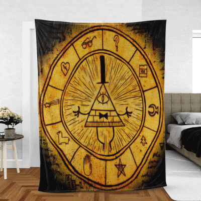 Bill Cipher Gravity Falls The Love God Disney Cartoon Gifts Lover, Bill Cipher Gift For Fan Comfy Sofa Throw Blanket Gift