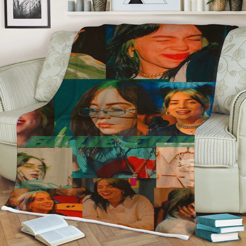 Billie Eilish Thank You For The Memories Gift Comfy Sofa Throw Blanket Gift