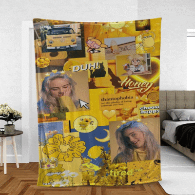 Billie Eilish Thank You For The Memories Ver5 Gift Comfy Sofa Throw Blanket Gift 2