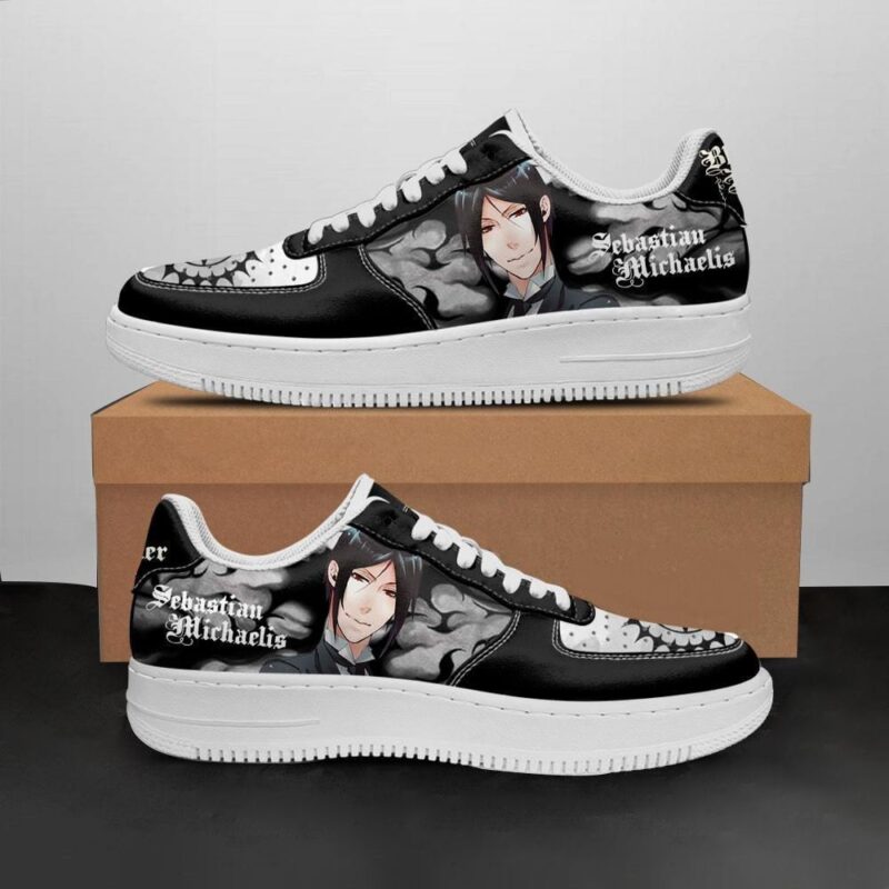 Black Butler Shoes Sebastian Michaelis Sneakers Anime Shoes Air Force 1 Sneakers