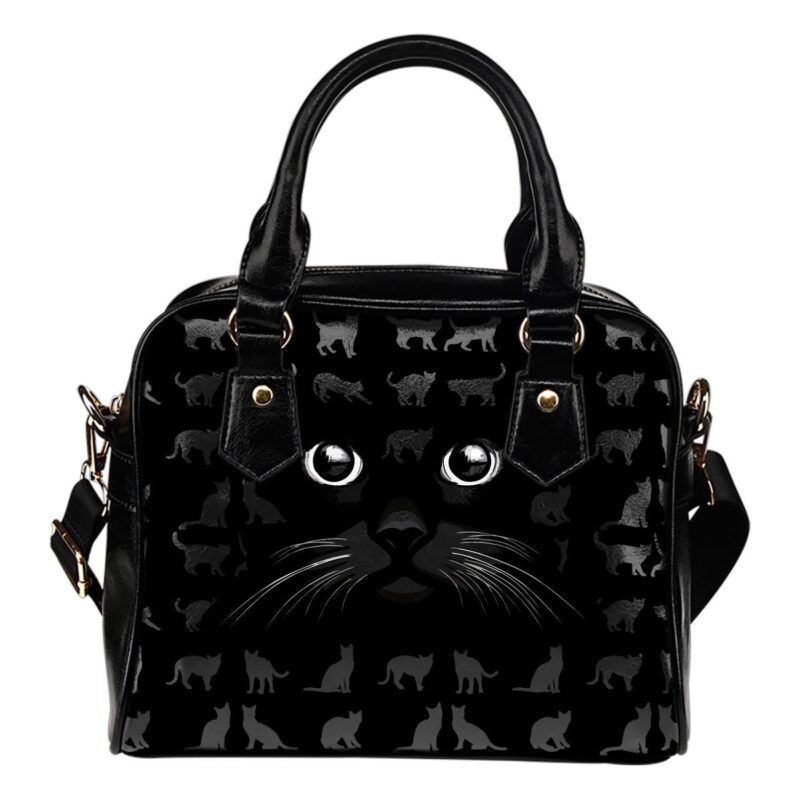 Black Cat Lady Leather Shoulder Hand Bag SB0135