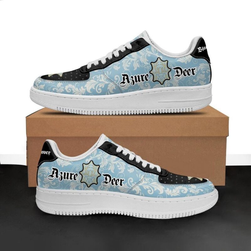 Black Clover Shoes Magic Knights Squad Azure Deer Sneakers Anime Air Force 1 Sneakers