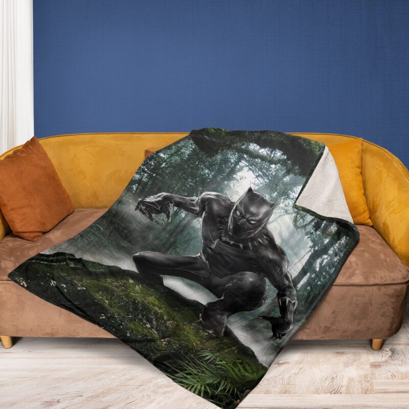 Marvel Comics Black Panther Comfy Sofa Throw Blanket Gift