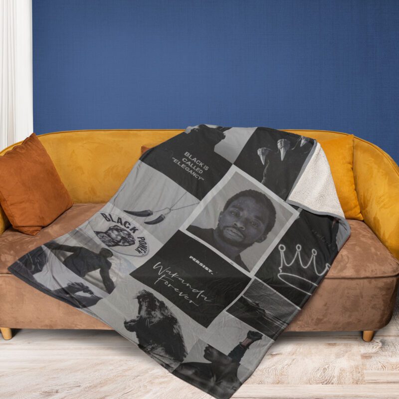 Wakanda Forever Black Power Comfy Sofa Throw Blanket Gift